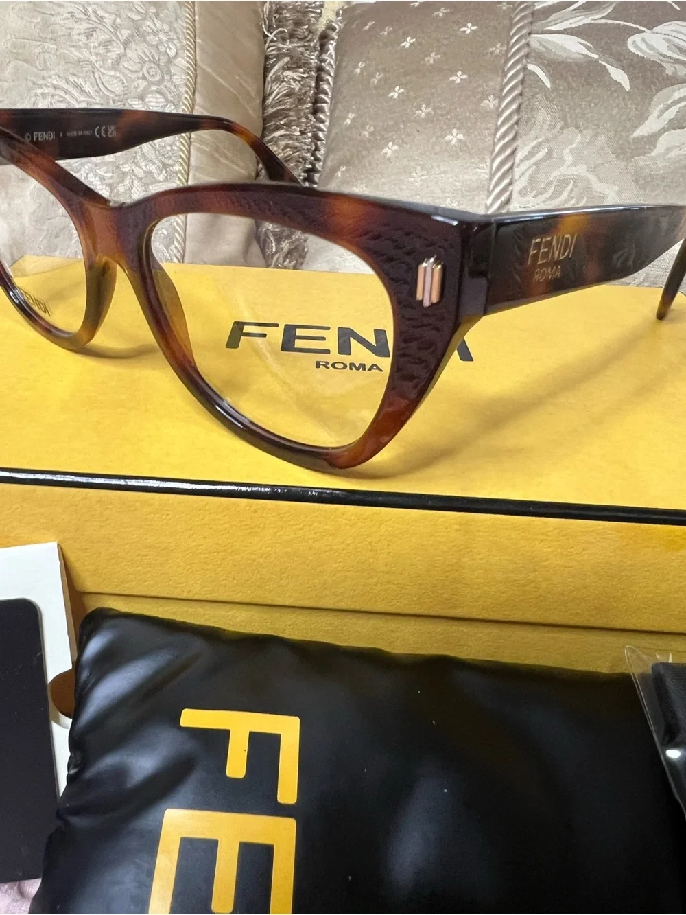 Fendi Roma Cat Eye Tortoise RX Eyeglass Frames FE50086I 053 New in Box